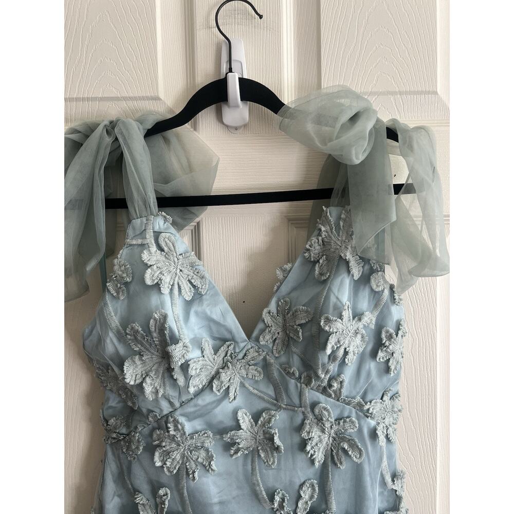 SELFIE LESLIE Mykonos Morning Tie Shoulder Floral Embellished Mini Dress S NWT - Picture 7 of 13